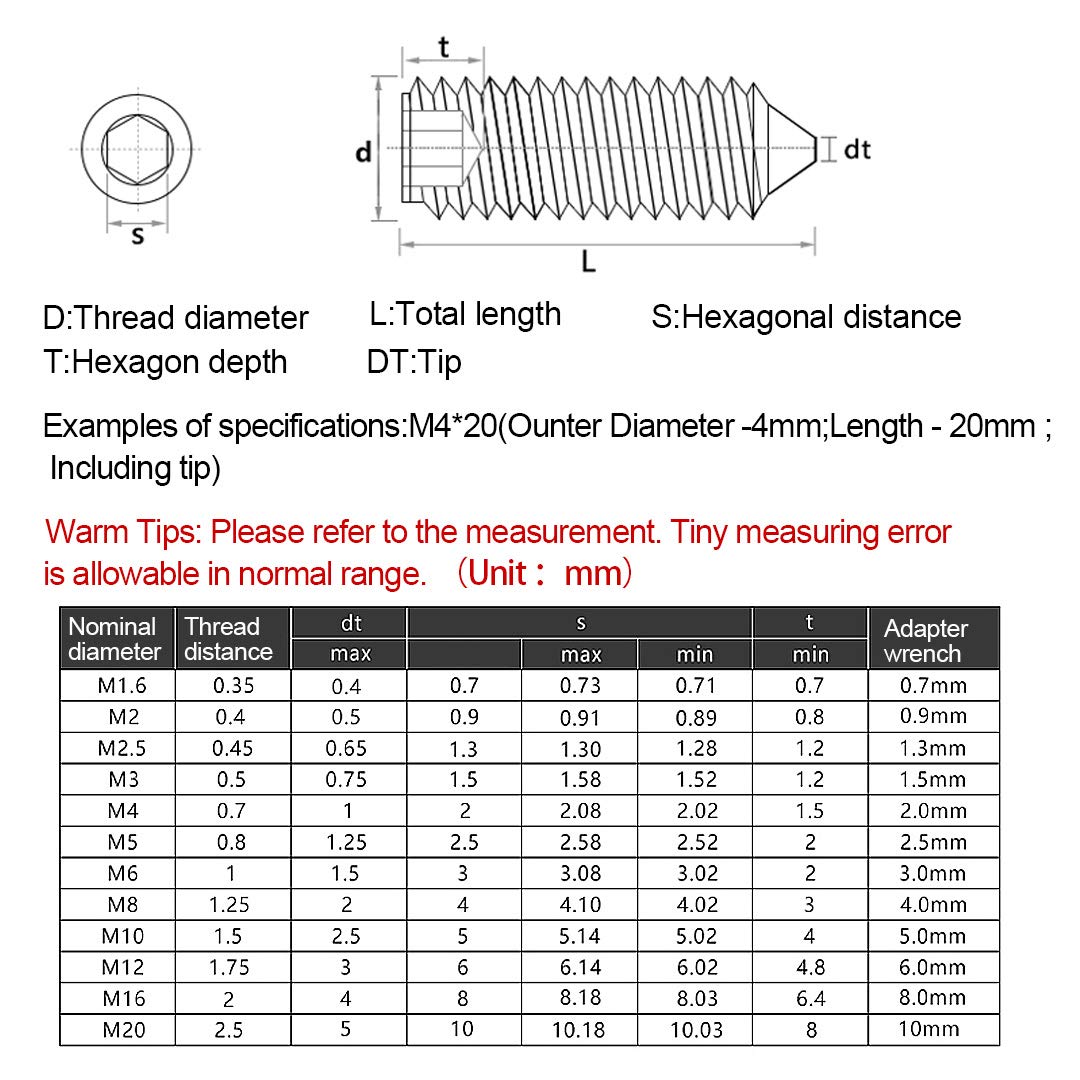 CPROSP 8pcs Brugola Per Avvitatore 100, Inserti Esagonali 1/4'', 2,5 - Foto 4