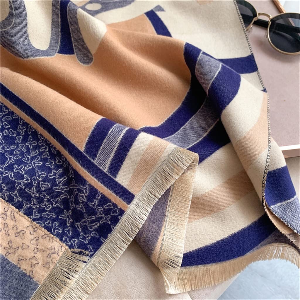 Sciarpa in Cashmere con Motivo a Cavallo, Scialle in Cashmere Caldo Invernale da Donna e Scialle Spesso