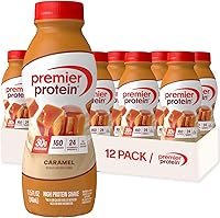 Premier Protein Caramel Shake: 30g Protein, No Added Sugar, 24 Vitamins & Minerals for Immune Support, 11.5oz 12-Pack Ready-to-Drink
