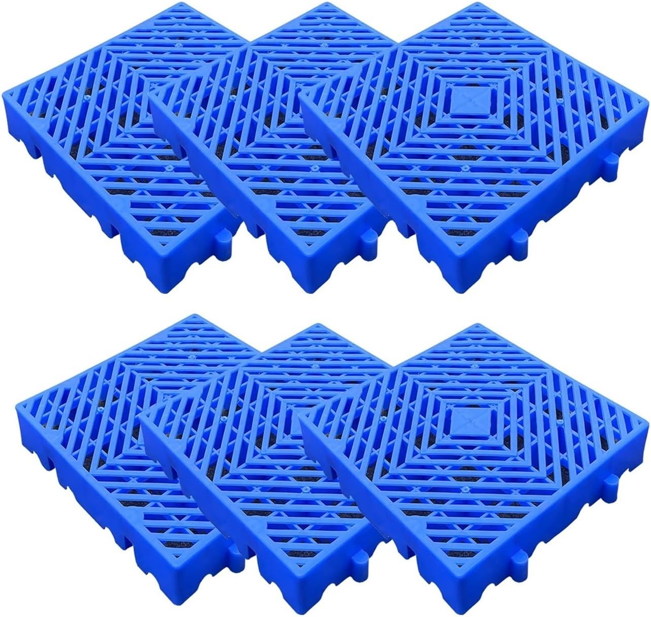 6PCS Plastic Pallets Storage Racks Spliceable Waterproof Moisture Proof Pad for Warehouses Easy to Stack for Kennel Garden Basement Patio (30x30x5cm)