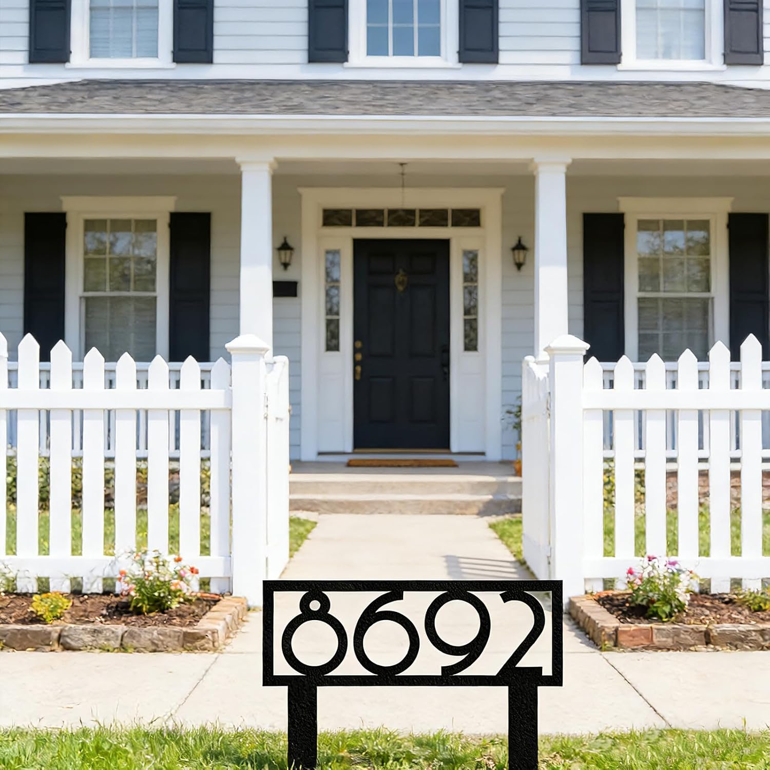 Personalized Address Metal Sign, Address Yard Stake, House Number Sign, Custom Yard Front Sign, Street Address Sign, Housewarming Gift, Gifts for Couples (color 1)