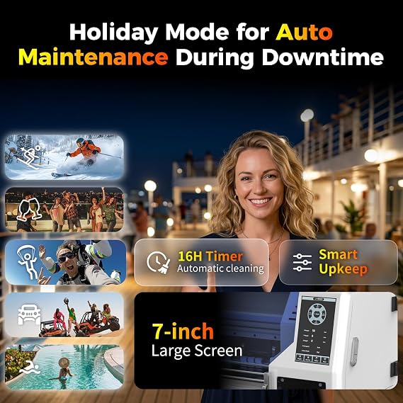 MZK A3 Plus XP600 Dual Head DTF Printer,Automatic Time Cleaning Maintain+Ink Anti-Clog Design,3X Speed Compared to L1800,7 LED Multi-Function Display+Film Cutter,Gift Ink 2 Years