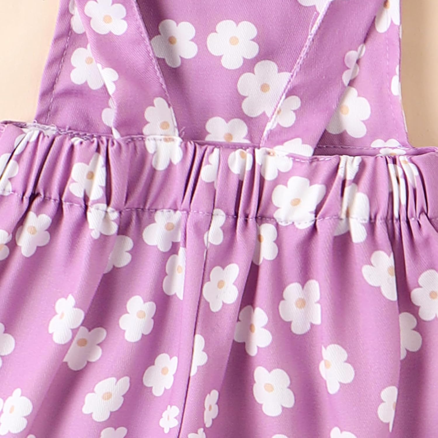 Infant Baby Girl Overalls Outfit Floral Suspender Flare Pants Sleeveless Backless One Piece Strap Jumpsuit
