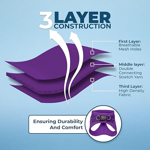 Vista 104 de Best Pet Supplies Voyager Step-in Air - Arnés de malla para todo tipo de clima, reflectante, antitirones, para perro y gato pequeño y mediano, Arnés