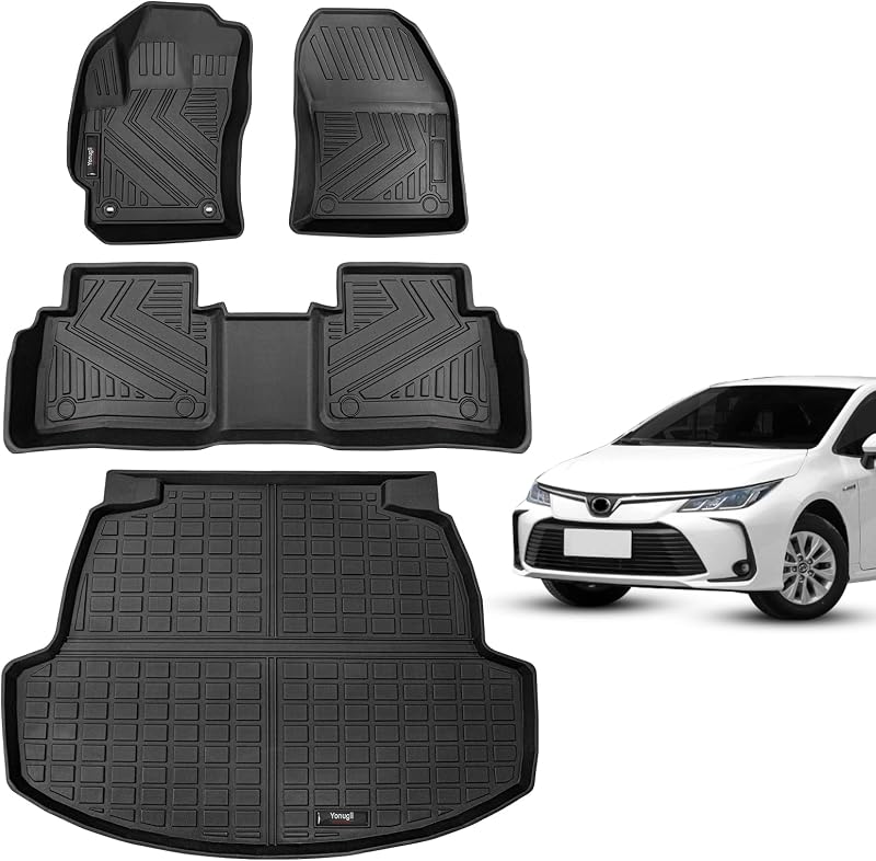 Kit de Tapetes Automotivos e Tapete de Porta-Malas em TPE para Toyota Corolla Sedan 2020 a 2026 Yonugli