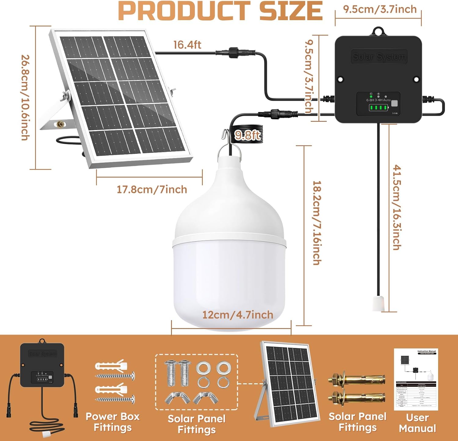 Solar Shed Light Indoor Outdoor, 2200LM Pendant Light Daytime Available with Pull String, Dusk to Dawn Solar Indoor Lights, 3 Lighting Modes, IP65 Waterproof for Barn, Gazebo, Shop, Garage
