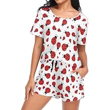Laprad Womens Pajama Set Soft Short Sleeve 2 Piece Lounge Sleepwear Pjs Sets with Pockets