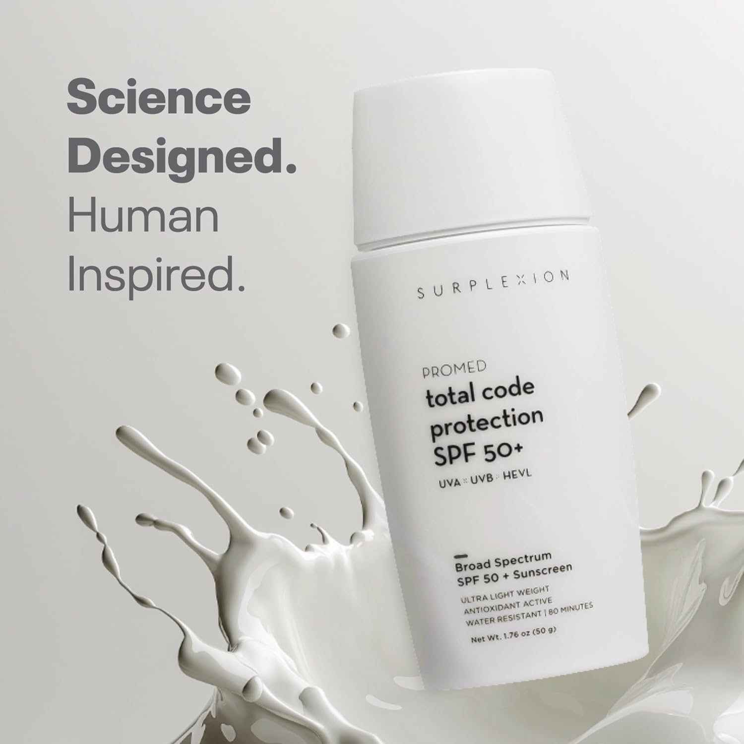 Total Code Protection SPF 50+, Broad Spectrum Sunscreen, Lightweight Non-Comedogenic Formula with Zinc Oxide, Niacinamide, Vitamin E