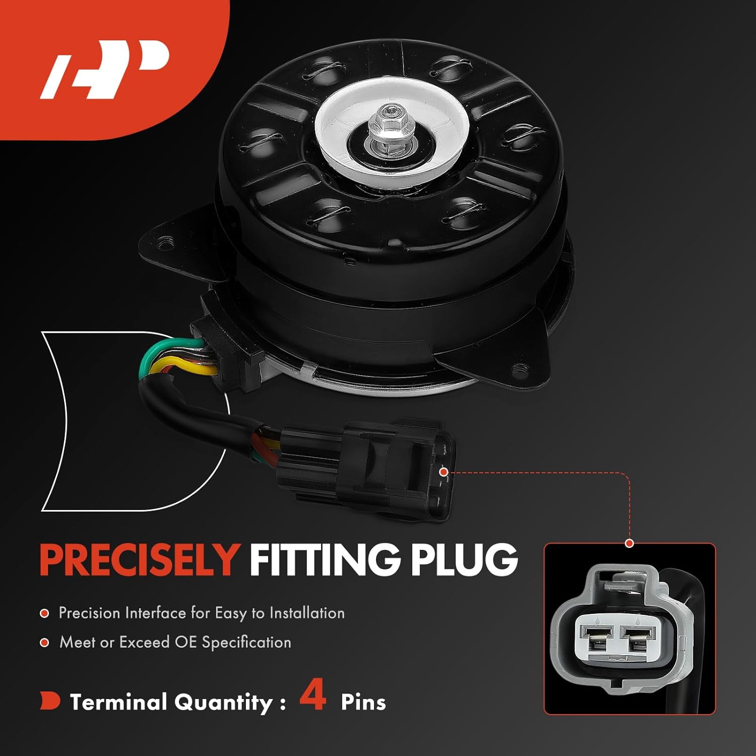 A-Premium Radiator Fan Motor Compatible with Mitsubishi Mirage 2014-2015