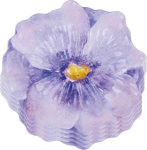 Miniatura 2 de UP ware - Platos de postre de melamina lavanda, platos pequeños en forma de flores, para aperitivos, aperitivos y guarniciones, morado, 7.5 x 7
