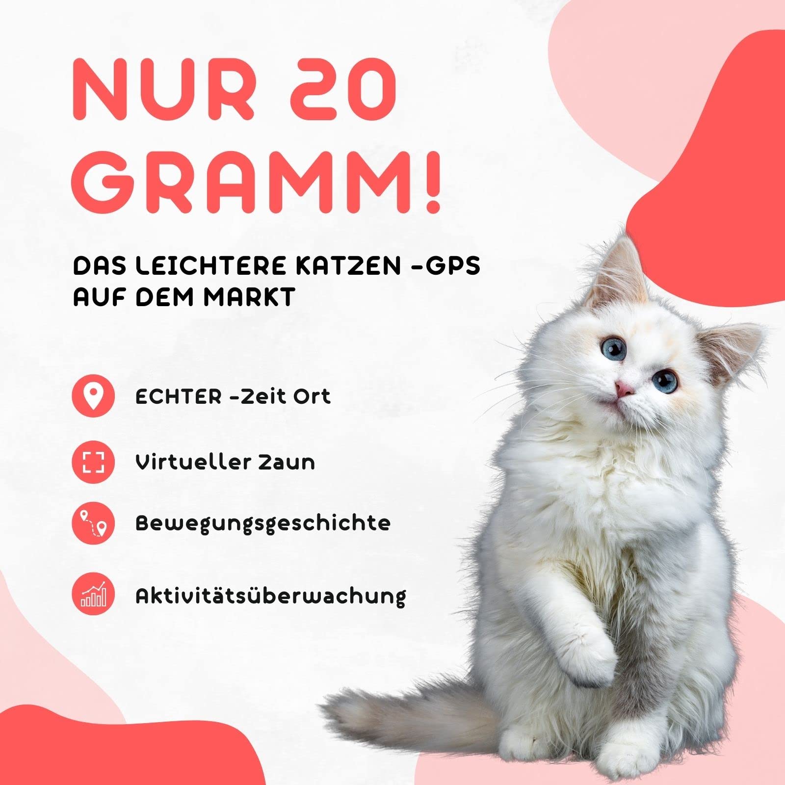 Produktbild von Kippy - GPS Tracker Halsband Evo Für Hunde Und Katzen - Gesundheits- Und Aktivitäts-Tracker