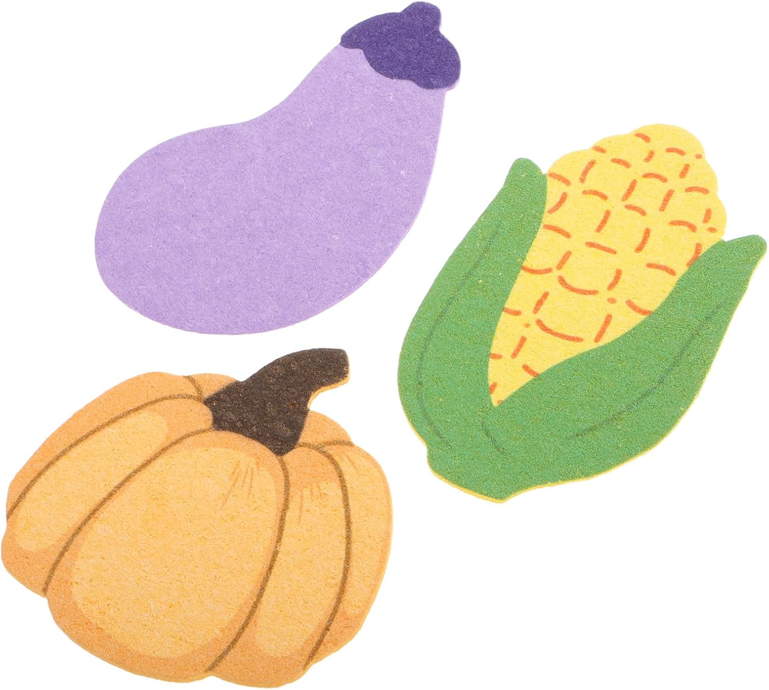 3pcs Vegetable Shape Bath Sponge Exfoliating Loofah Body Scrubber Halloween
