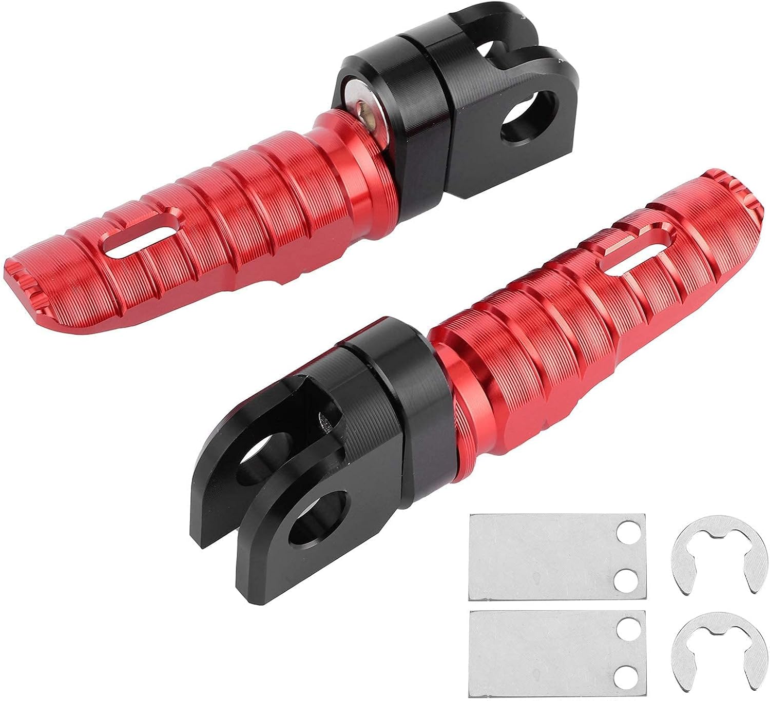 Front Foot Pegs Yctze Motorcycle Foot Rest Pair of Front Foot Pegs Aluminum Alloy Pedals Fit for Z125 PRO Z250/SL Z400 Z900 (red)