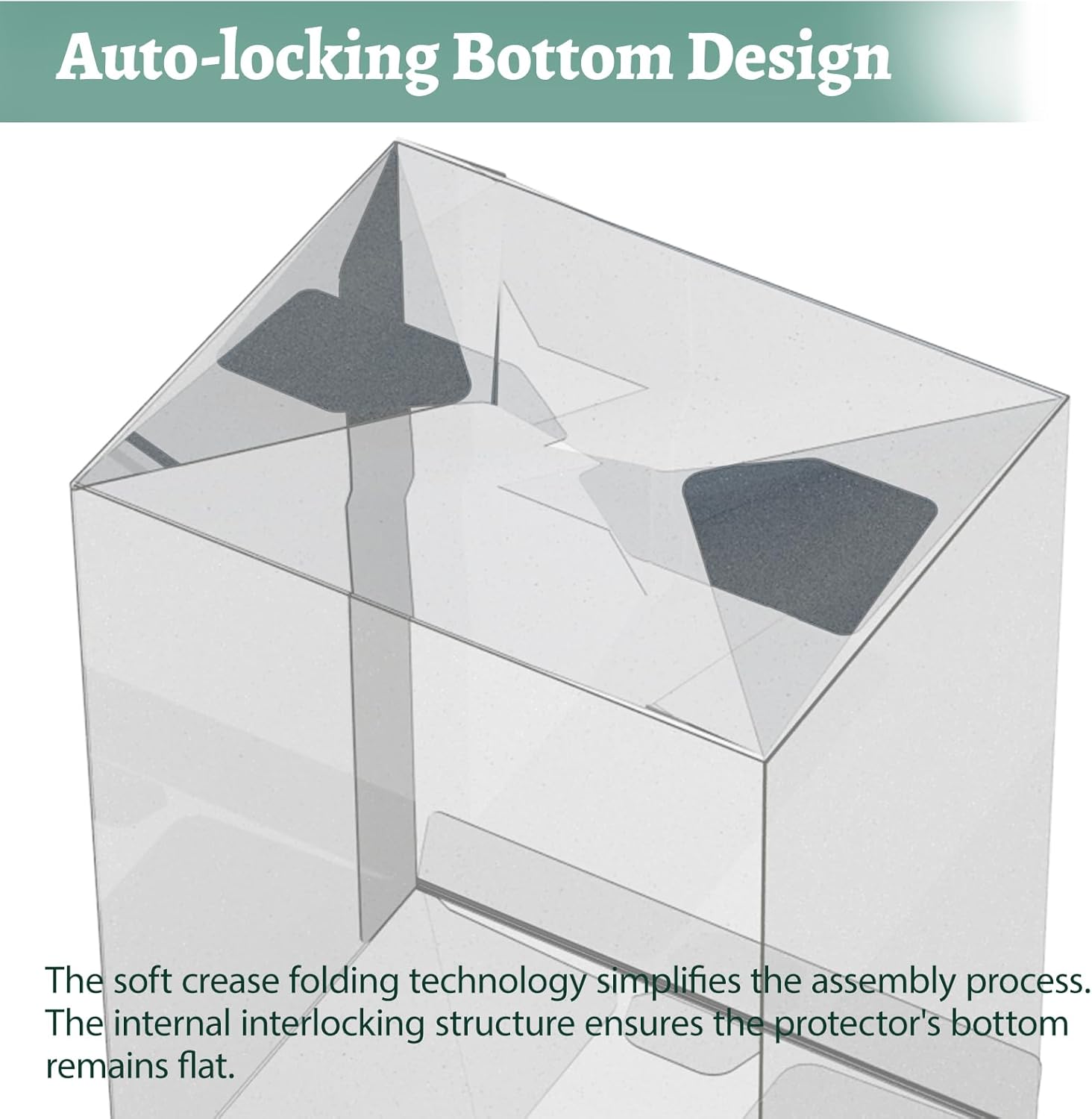 100 Pack Clear Protectors Case Compatible with Funko Pop Protector Case for 4 Inch Figures Collectibles Heavy Duty Crystal Plastic Protector Cases with Protective Film Locking Tabs Auto-Lock Bottom