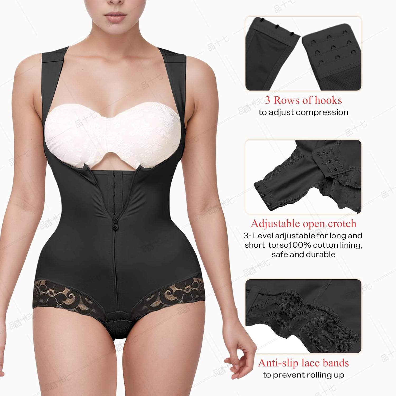Fajas Colombianas Moldeadoras Shapewear Tummy Control Adjustable Shoulder StrapFull Body Shaper Compression Shaping