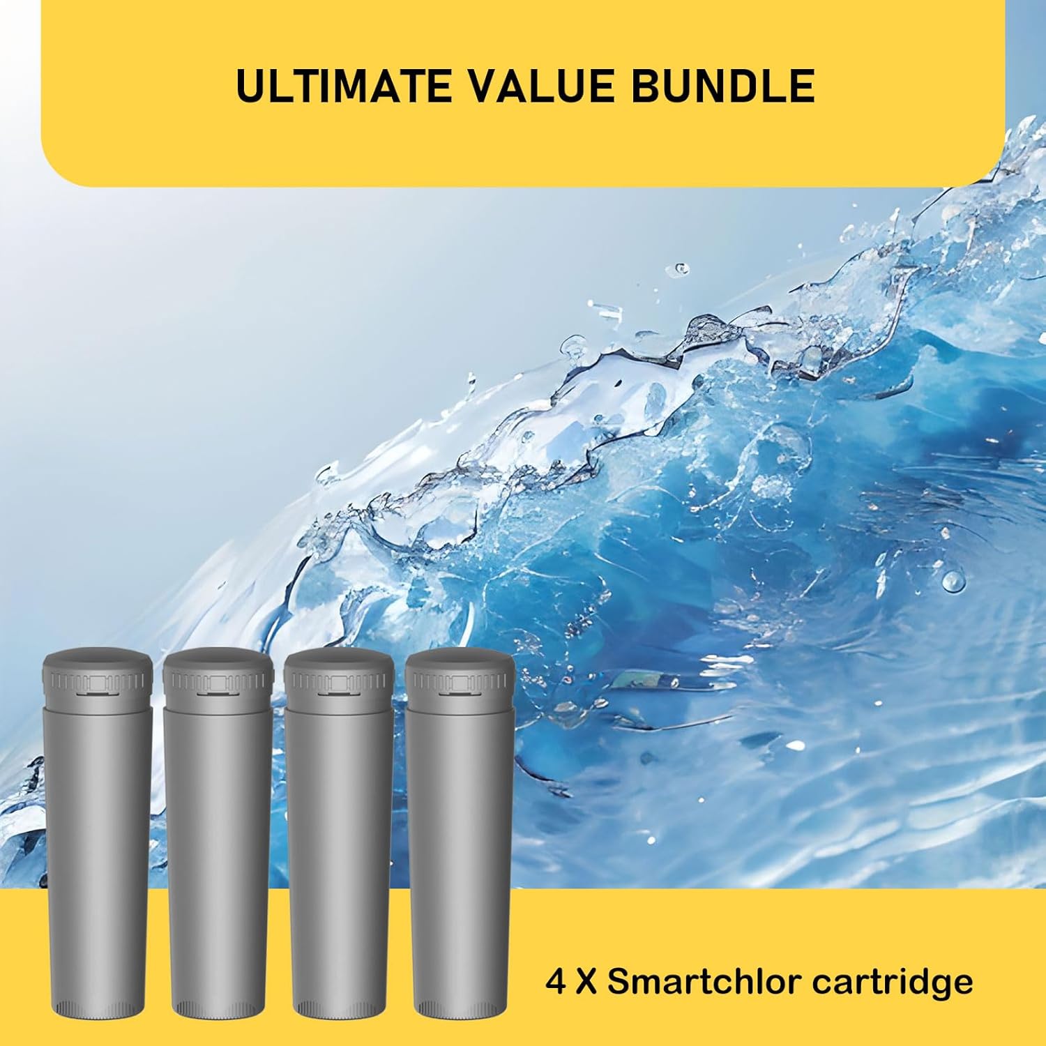 Hot Tub in-Line Replacement Cartridge Compatible with FROG @Ease in-Line SmartChlor Mineral Cartridge System for Marquis, Caldera, Artesian, and Hot Springs Spas up to 600 gallons CYA Free 4 Pack