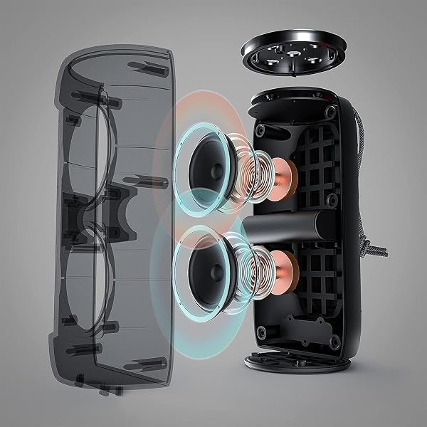 Monster S310 Bluetooth Speaker, Portable Bluetooth Speaker, 30W True Wireless Stereo Pairing Deliver Dynamic Sound, Waterproof Speaker, Bluetooth 5.2 Built-in Mic, 24H, for Family Outdoor - 2