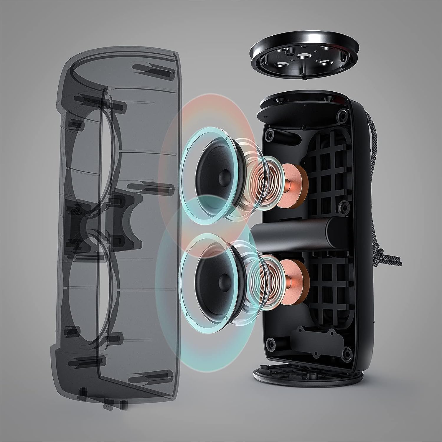 Monster S310 Bluetooth Speaker, Portable Bluetooth Speaker, 30W True Wireless Stereo Pairing Deliver Dynamic Sound, Waterproof Speaker, Bluetooth 5.2 Built-in Mic, 24H, for Family Outdoor - 3