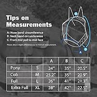 Vista 42 de Harrison Howard Máscara de mosca de caballo luminosa profesional estándar con orejas, protección UV, para caballos, azul y plateado, mazorca mediana