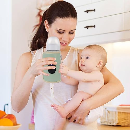 Miniatura 5 de Calentador de biberones, calentador de biberones portátil de 18 W, calentador de biberones de calentamiento rápido, temperatura ajustable,