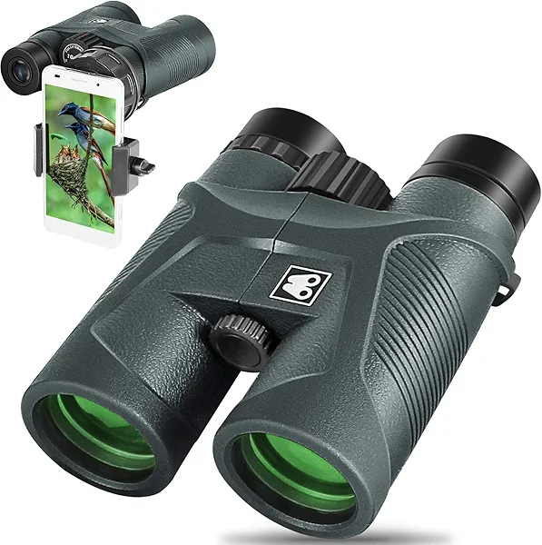 Sarblue 10x42 Binoculars for Adults with Smartphone Adapter, BAK4 Prism and FMC Lens, HD Professional Binoculars for Bird Watching Travel Hunting Wildlife Watching Outdoor Concerts Sports