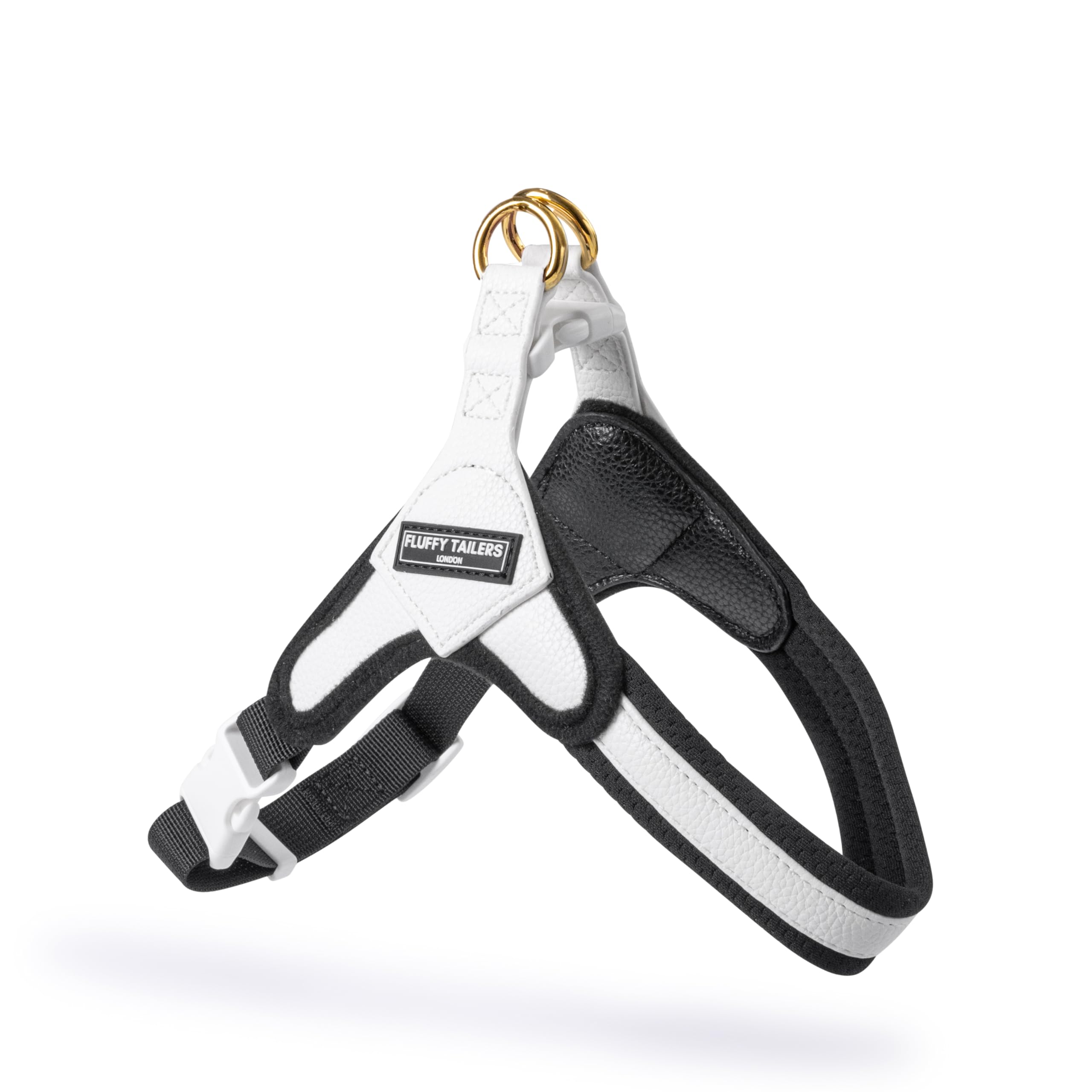 Fluffy Tailers White Step In Harness For Small Dogs - Vegan Friendly Leather (Extra Small)