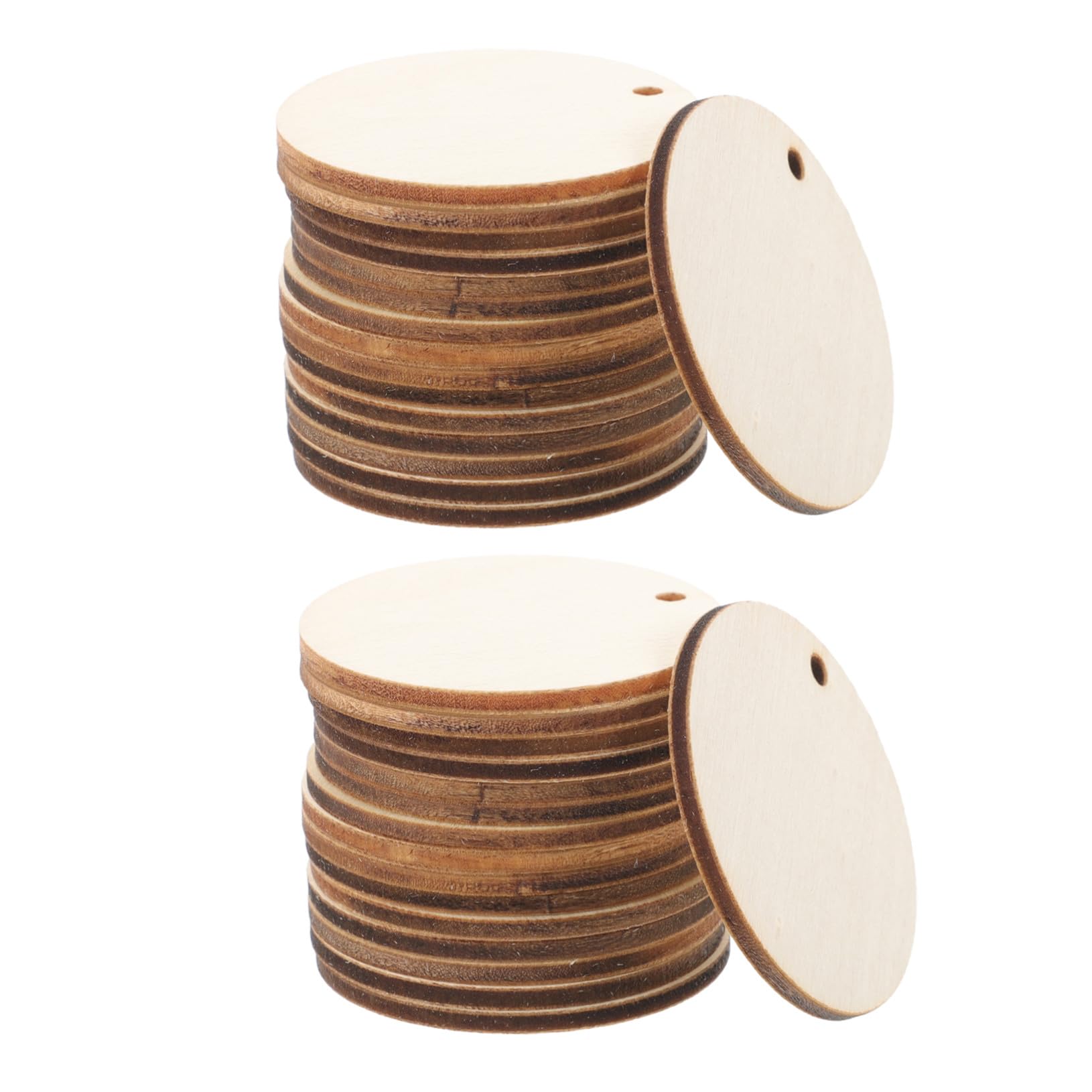 Rodajas de Madera Decorativas 150 Piezas Redondas Estilo Rústico