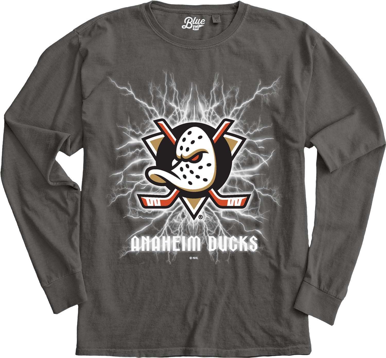Blue 84 NHL Unisex-Adult NHL Officially Licensed Long Sleeve T-Shirt Ringspun Electric Black - Image 3