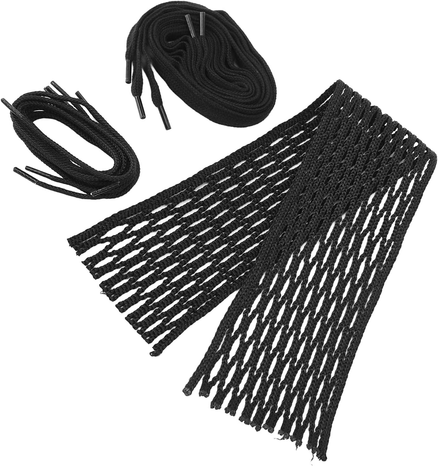 Pssopp Black Nylon Lacrosse Mesh String Abrasion Resistant Complete Kit Easy Installation for Lacrosse Sticks 1 Mesh 7 Strings