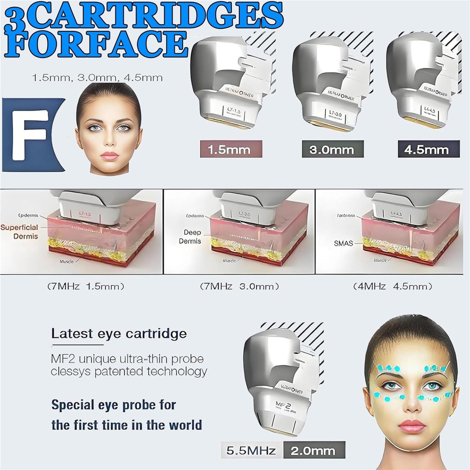 Verbessertes 7D-HIFU-Gesichtsbehandlungsgerät – Professionelles Anti-Aging-Gerät zur Gesichtskonturierung und Körperpflege für die Faltenreduzierung, geeignet für Salons, Spas und Zuhause