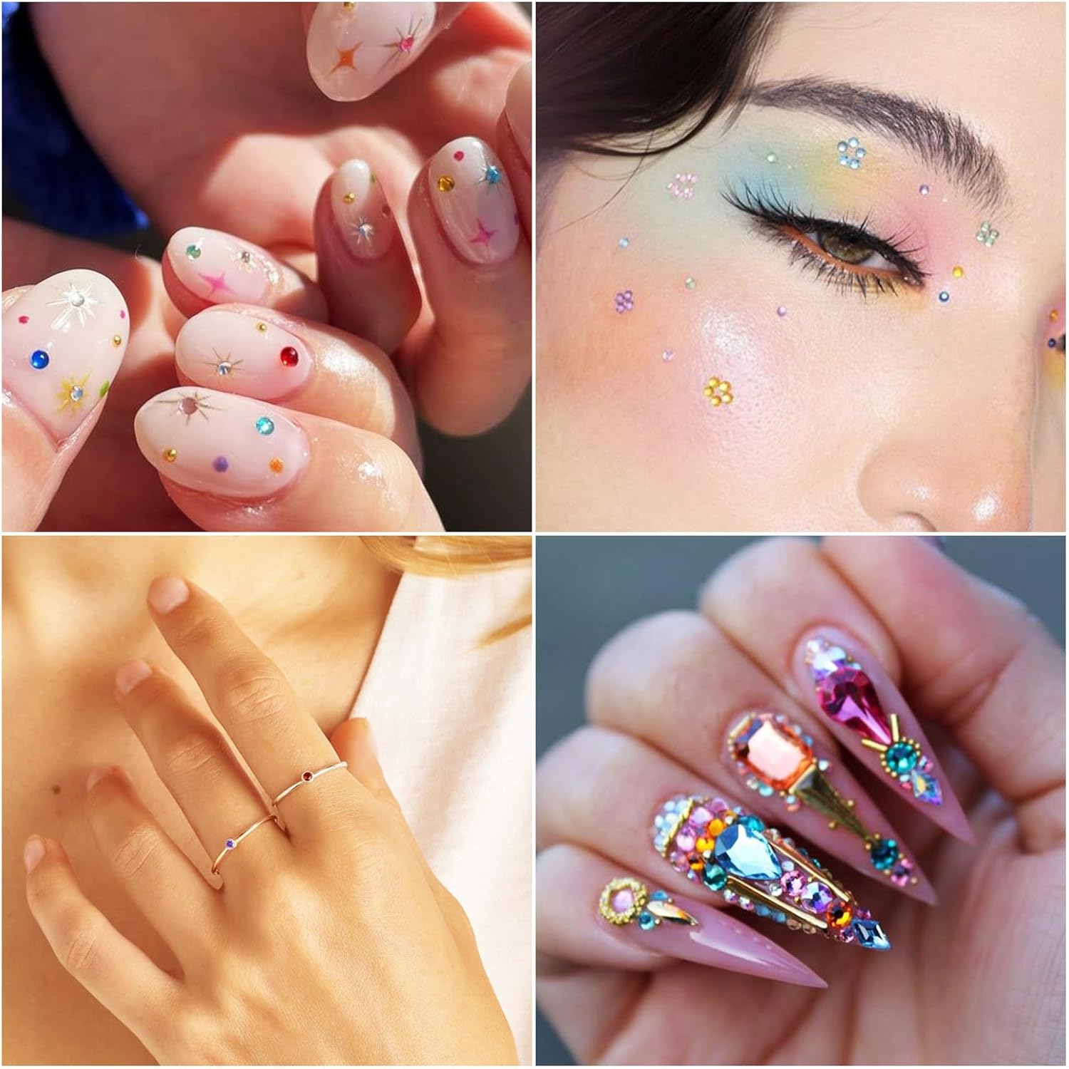 Pandahall 1500Pcs Cubic Zirconia Stone Cabochons 1.5mm Faceted Diamond Beads 10 Colors Pointed Back Rhinestones Cabochons Birthstone Loose Beads for Nail Arts Jewelry Making - Image 2