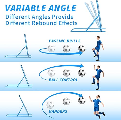 Miniatura 3 de Red de rebote de fútbol, red de rebote ajustable multideportiva para pasar el lanzamiento y el control de la pelota, redes de práctica para béisbol,