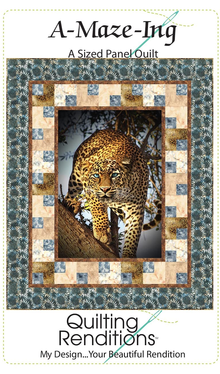 Wild Leopard, A-Maze-Ing Quilt Pattern by Quilting Renditions (3 Size Options)