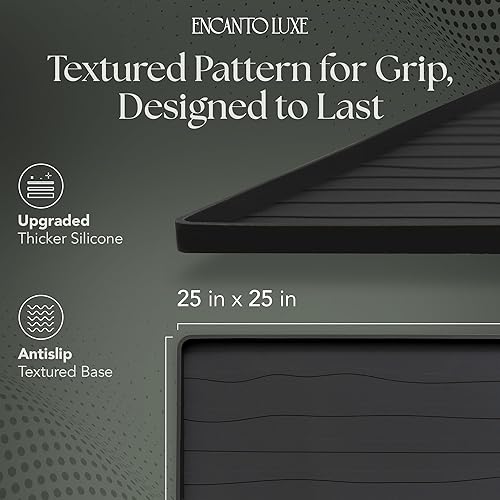 Miniatura 3 de 2 alfombrillas protectoras para lavadora y secadora de 25 x 25 pulgadas, cubierta superior antideslizante, impermeable, de silicona grande para