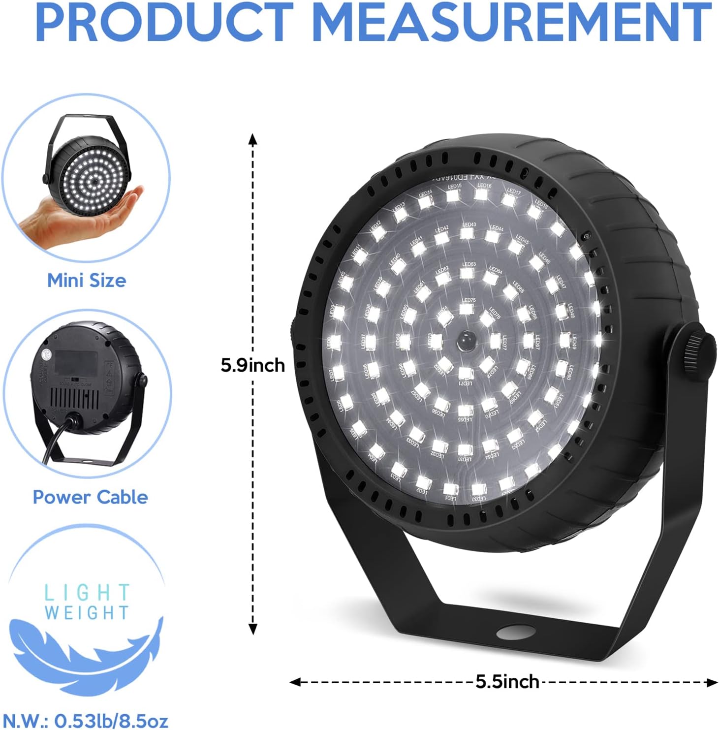 White Strobe Lights Halloween, Telbum 78 LEDs Mini Strobe Light for Room, Sound Activated DJ Strobe Light with Remote Control, Best for Stage Party Dance Wedding - 2 Packs : Musical Instruments