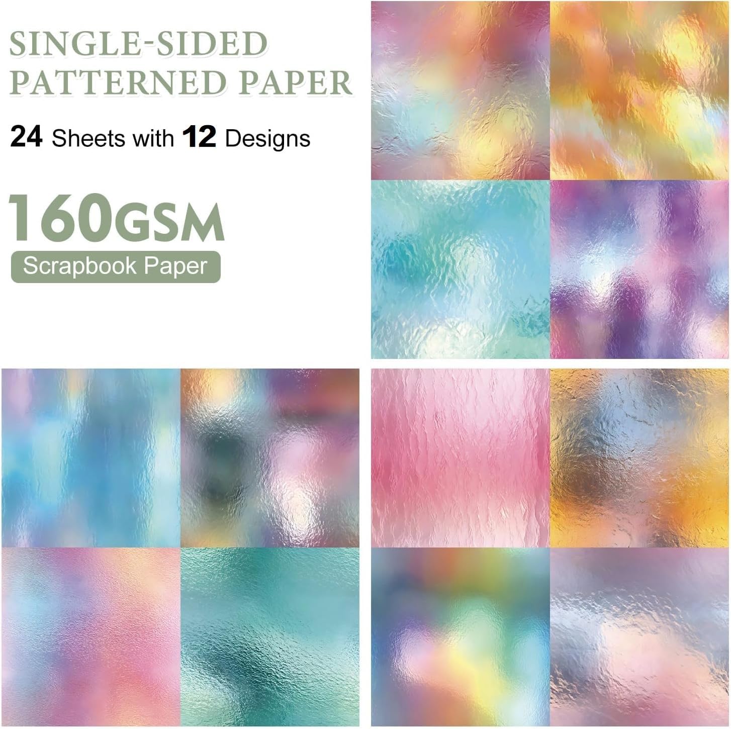24 Sheets Scrapbook Paper Pad , 6 x 6 Inch Colorful Decorative Scrapbooking Paper for Card Making Folded Wrapping Material Junk Journals Supplies DIY Crafts Photo Album