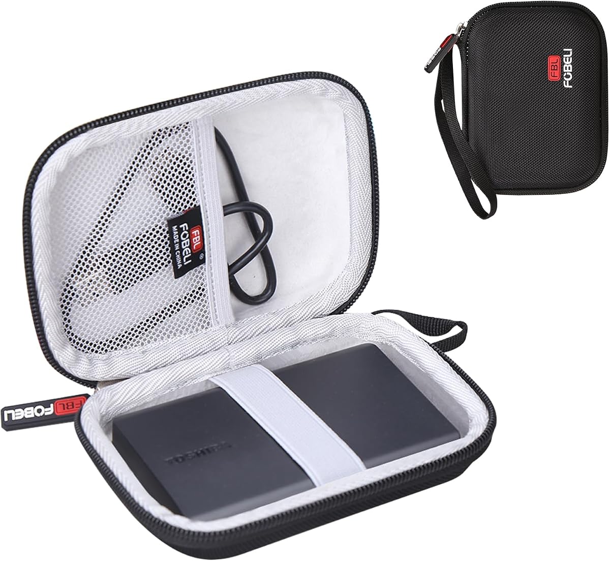 Hard Drive Case for Toshiba Canvio Basics/WD Elements My Passport/Seagate/UnionSine/Samsung T9 Portable External Hard Drive 1TB 2TB 3TB 4TB USB 3.0 2.5” HDD Shockproof Travel Bag