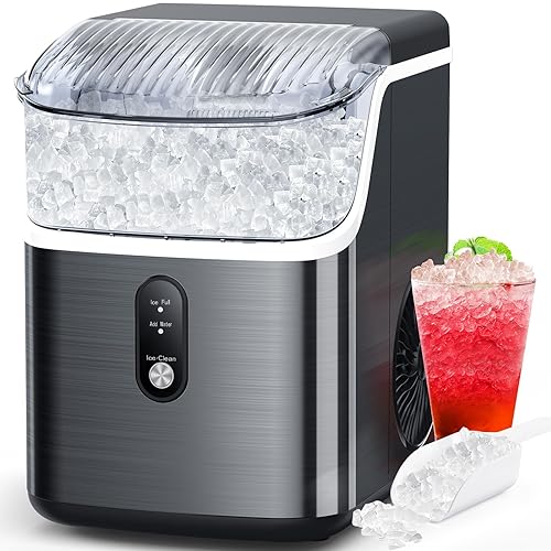 COWSAR Nugget Ice Makers - Máquina de hielo de pellets masticables suaves para encimera, con función de limpieza automática, 35 libras24 horas,