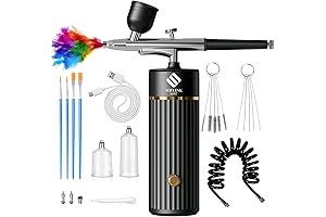 SOFLINK MART Nail Airbrush Kit【Upgraded】: Cordless w/ Real-time PSI Display, 3000mAh Battery,...