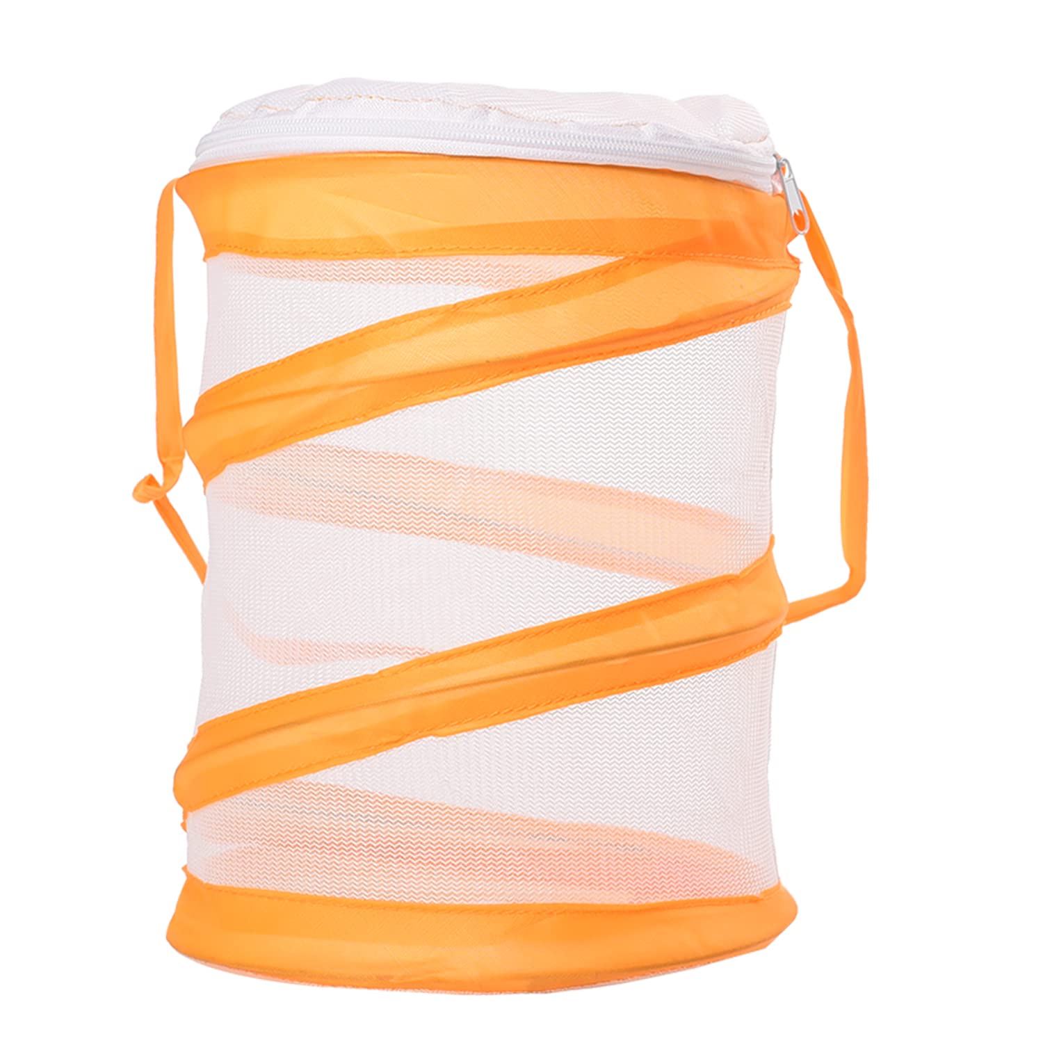 MFUOE Collapsible Bug Catcher Net Butterfly Habitat Cage Insect Reproduction Mesh Portable Butterfly Bug Catcher Mesh Net for Kids Insects Catching and Science Education (Orange)