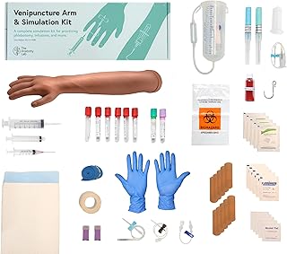 Anatomy Lab Venipuncture & IV Practice Simulation Arm Kit — Realistic Phlebotomy & IV Training Model for Nursing, EMT & Medical Students — Reusable Clinical Skills Trainer - Medium