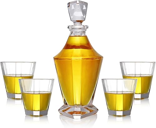 Nutrichef Home Bar - Decantador de whisky, decantador de licor de vidrio para brandy, vino, whisky o vodka y más, sin BPA, seguro de grado