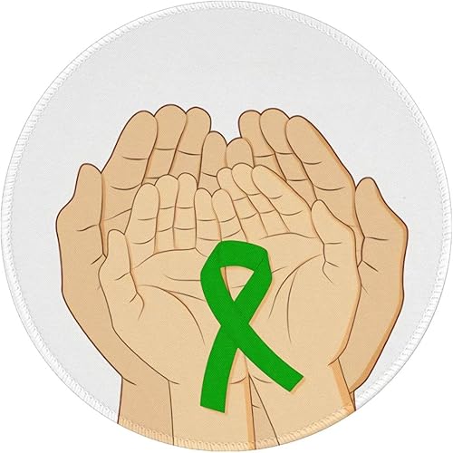 Alfombrilla para mouse con cinta verde con cinta verde para mouse divertido, para videojuegos, redonda, antideslizante, para mouse inalámbrico,