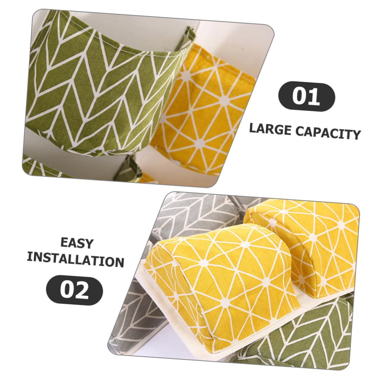 Healifty 3 Sets Wall Mounted Storage Bag Breathable Organizer for Closet Door Capacity Sundries Storage Grey