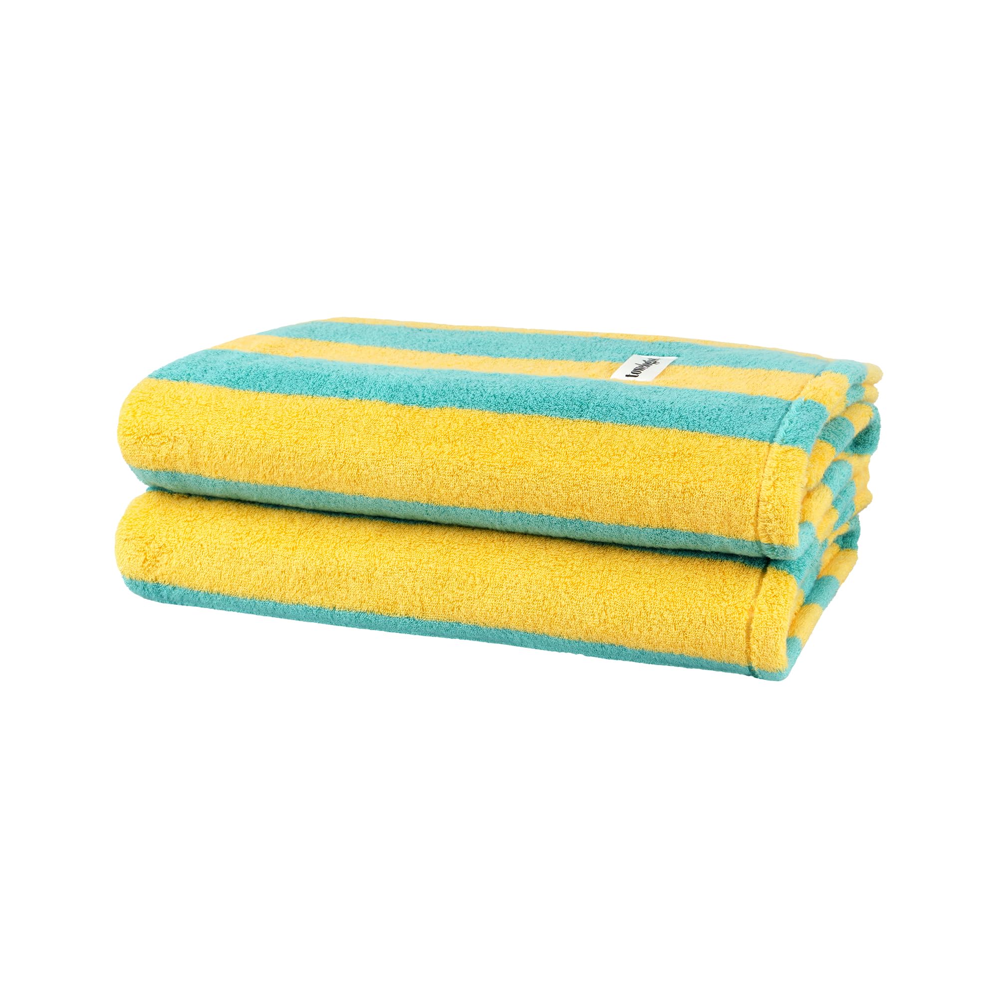 Stripe Bath Towel Set 2 Pack - Oversized 31x62 Inch Zero-Twist for Extra Softness Hollow Yarn for Lightweight