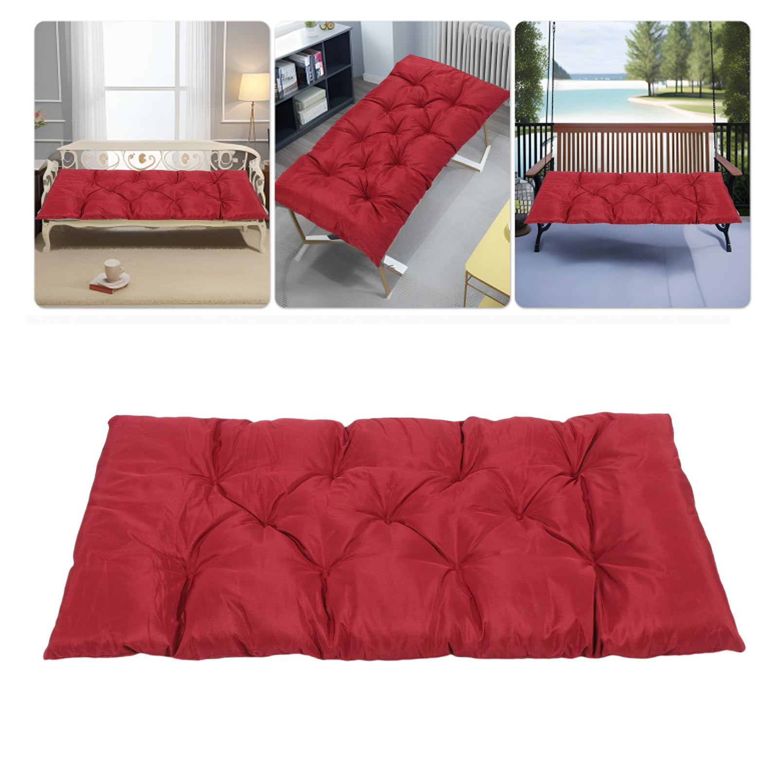 PP Cotton, Water e Sunproof Material, Design Traspirante, Non Facile da Scivolare, 3 Set di Cinghie di Fissaggio, Cuscino Altalena Trapuntato, Ideale per Cuscini di Sostituzione