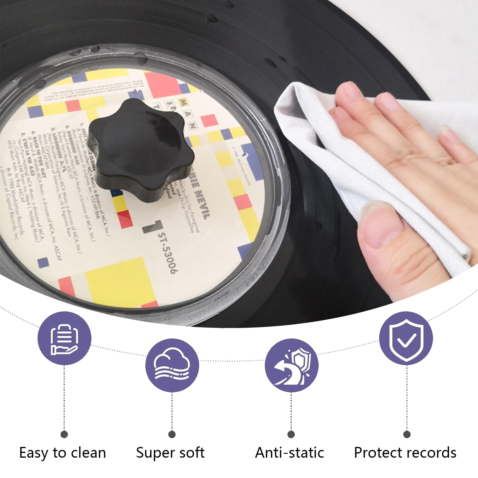 Panno per la pulizia dei dischi in vinile, confezione da 5 panni antistatici per la pulizia dei CD, in microfibra ultra morbida, senza pelucchi, per LP/CD/DVD, 23,9 x 16,5 cm, panni anti-spargimento