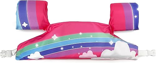 Miniatura 4 de Gespann Chaleco de natación flotadores para niñas y niños de 30 a 50 libras para piscina y playa (arcoíris)