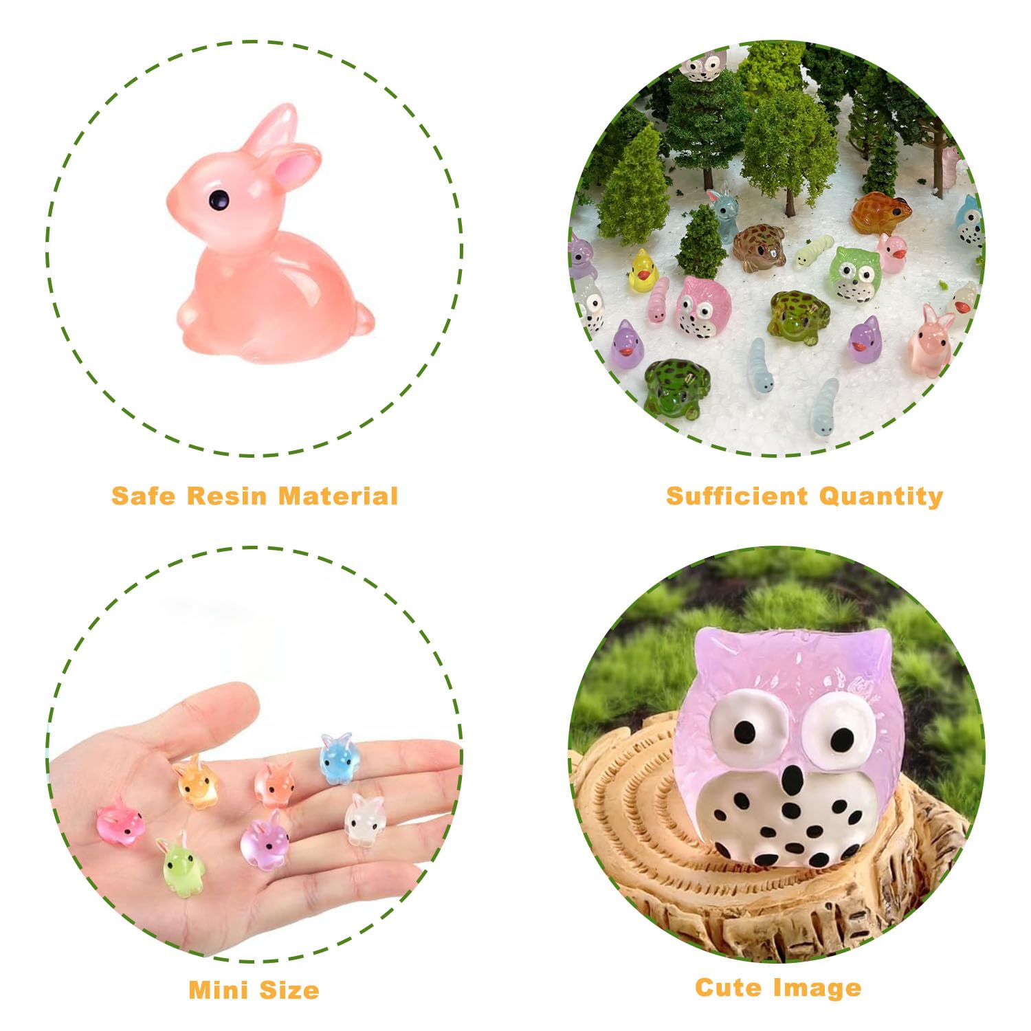 OrgMemory 55Pcs Mixed Model Trees, Resin Animals, Luminous Mini Resin Animal Figurines, Diorama Supplies, Miniature Trees - Image 2