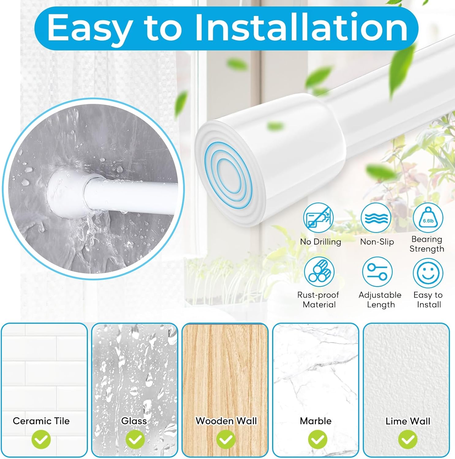 4 Pack Window Security Bars 15.7" to 27.5" Adjustable Sliding Glass Door Lock Bars Window Safety Lock Bar Stopper with Rubber Tips for Home, 0.87" in Diameter